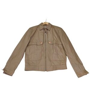 Schott Sportswear Genuine Leather Bomber Jacket Womens Size‎ 40 Brown